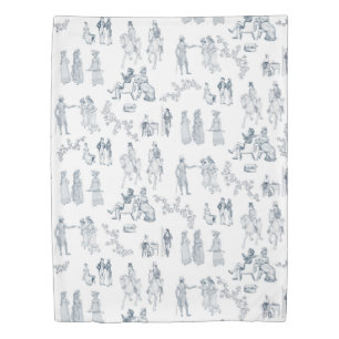 Pride and Prejudice Toile de Jouy Duvet Cover