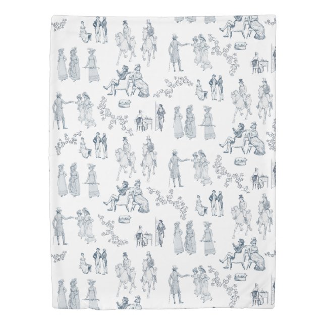 Pride and Prejudice Toile de Jouy Duvet Cover (Front)