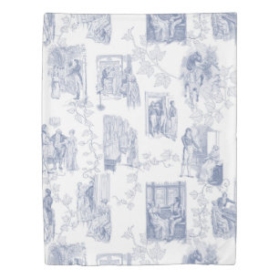 Pride and Prejudice Toile de Jouy Duvet Cover