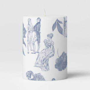 Pride and Prejudice Toile de Jouy Pillar Candle