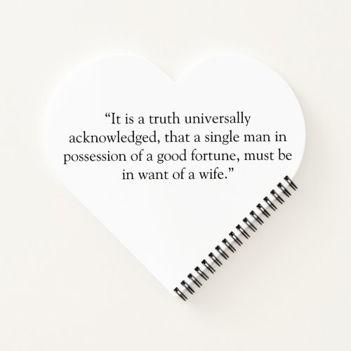 Pride and Prejudice with opening line quote  Notebook