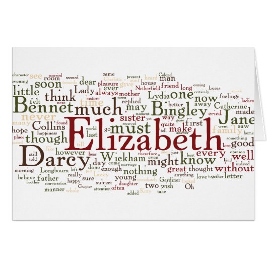 Pride and Prejudice Word Cloud Cards (Front Horizontal)