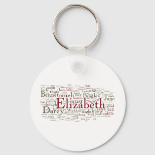Pride and Prejudice Word Cloud Keychain