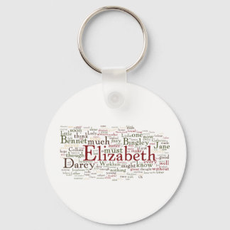 Pride and Prejudice Word Cloud Keychain