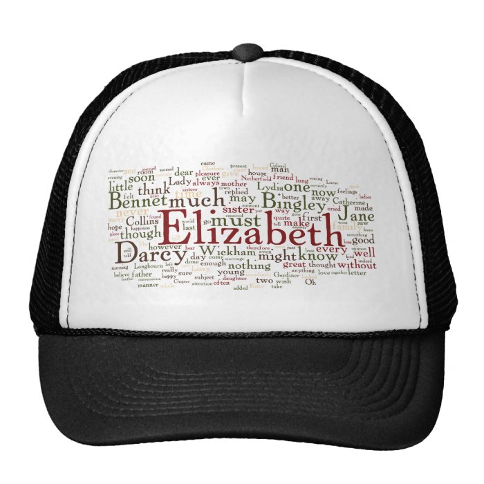 Pride and Prejudice Word Cloud Trucker Hats