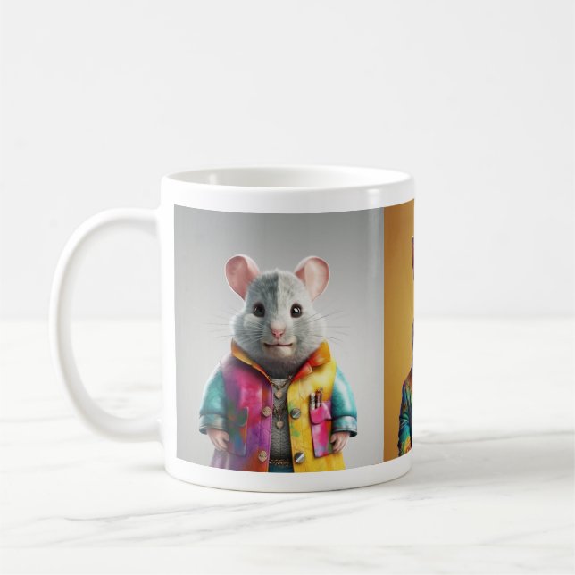 Pride Animals: Chinchilla, Bunny, Penguin Coffee Mug (Left)