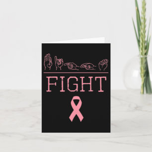 Pride Asl Fight Breast Cancer Awareness Ribbon Gif Card