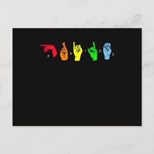 Pride ASL LGBTQ Sign Language Postcard