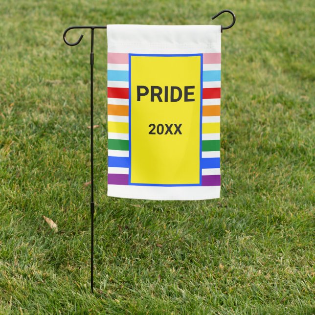Pride At Home Rainbow LGBT LGBTQ Garden Flag (In SItu)