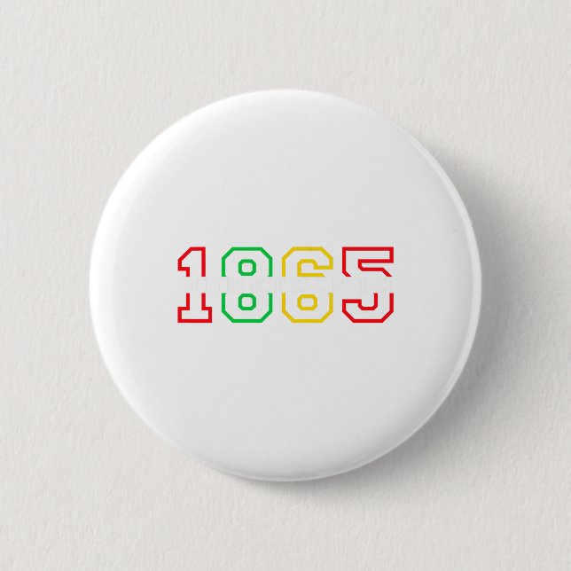 Pride Black History 1865 Juneteenth  Button (Front)