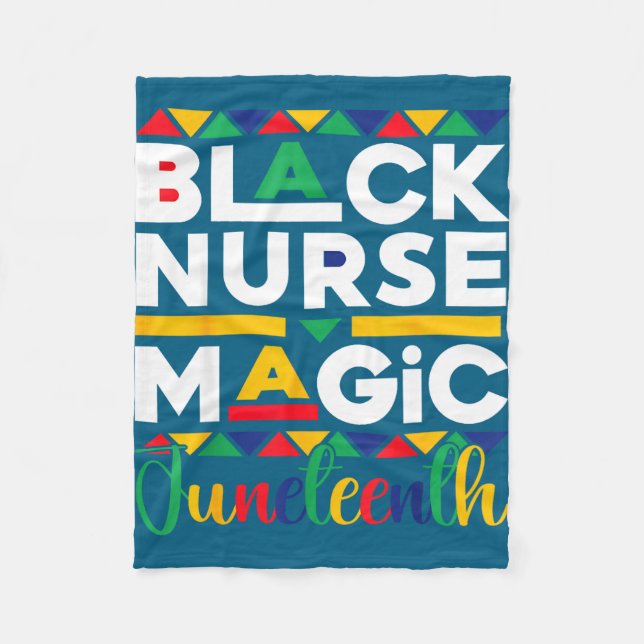 Pride black nurse magic juneteenth black history fleece blanket (Front)