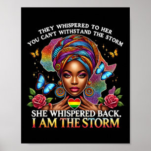 Pride Black Woman Retro I Am The Storm Inspiration Poster