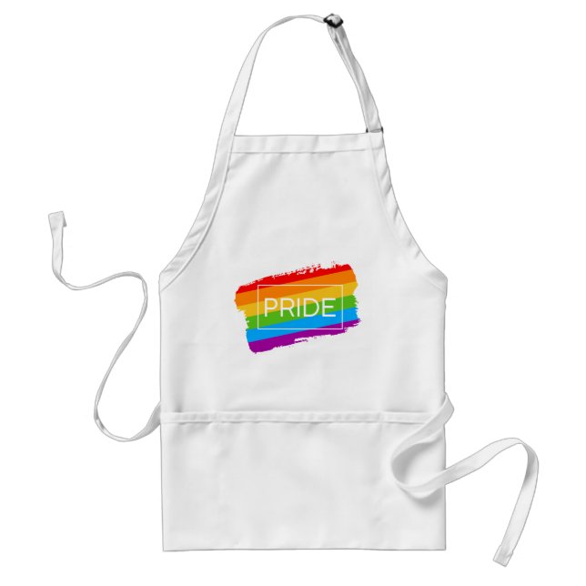 Pride Brushstroke Rainbow Adult Apron (Front)