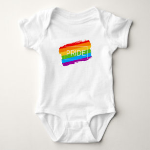 Pride Brushstroke Rainbow Baby Bodysuit