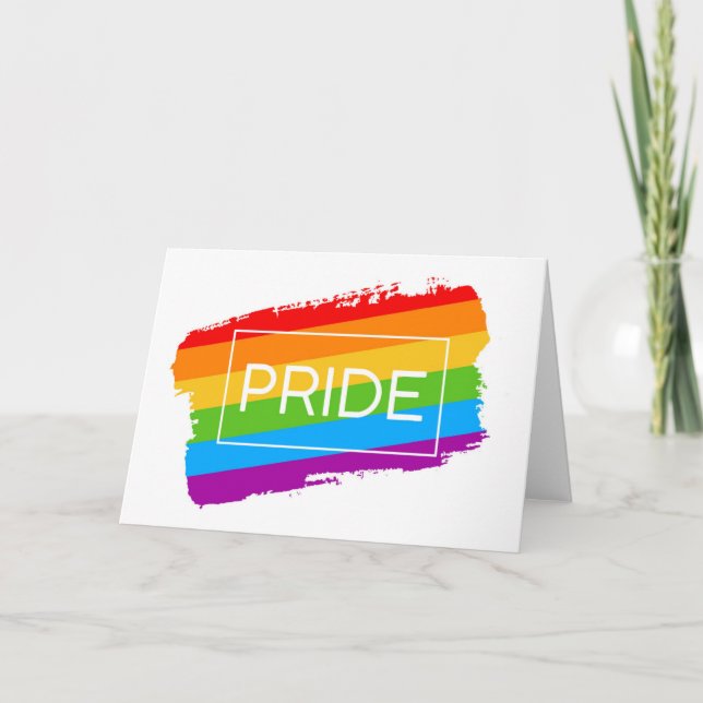 Pride Brushstroke Rainbow Card (Front)