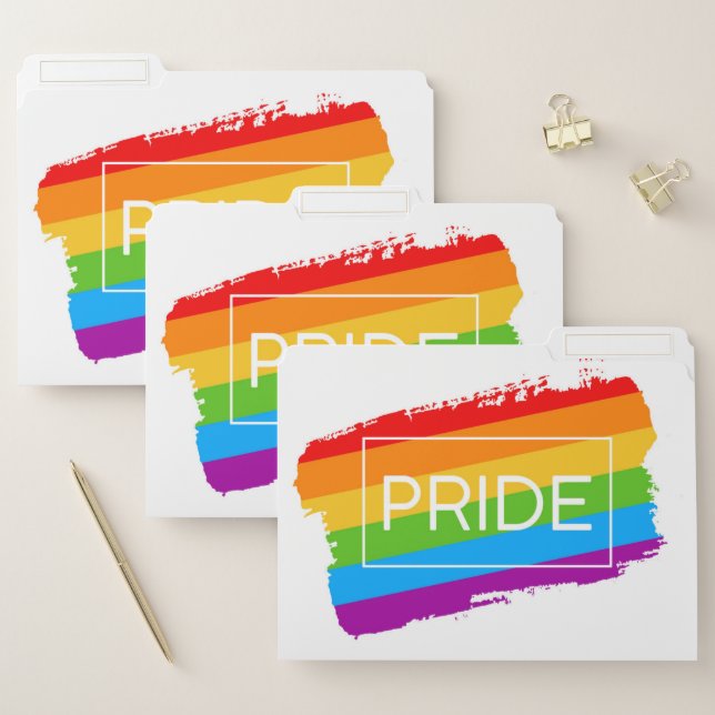 Pride Brushstroke Rainbow File Folder (Set)