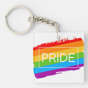 Pride Brushstroke Rainbow Keychain