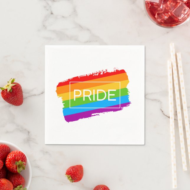 Pride Brushstroke Rainbow Napkins (Insitu)