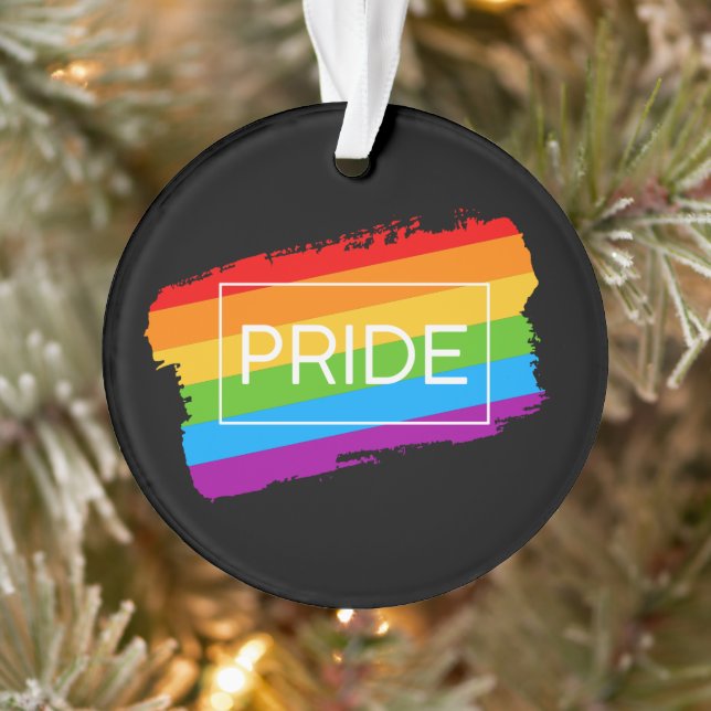 Pride Brushstroke Rainbow Ornament (Tree)