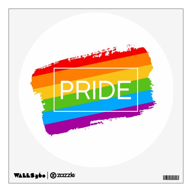 Pride Brushstroke Rainbow Wall Decal (Front)