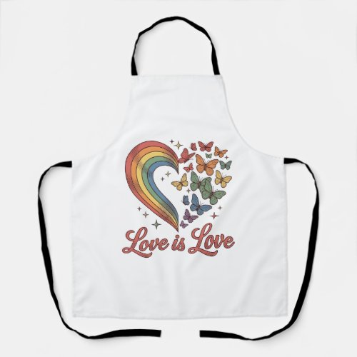 Pride Butterfly Heart Love Is Love Shirt Design_1 Apron