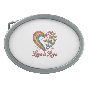 Pride Butterfly Heart Love Is Love Shirt Design_1 Belt Buckle
