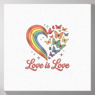 Pride Butterfly Heart Love Is Love Shirt Design_1 Canvas Photo Tile