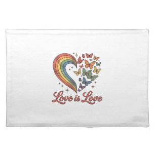 Pride Butterfly Heart Love Is Love Shirt Design_1 Cloth Placemat