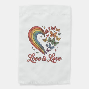 Pride Butterfly Heart Love Is Love Shirt Design_1 Garden Flag