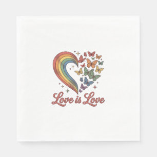 Pride Butterfly Heart Love Is Love Shirt Design_1 Napkins