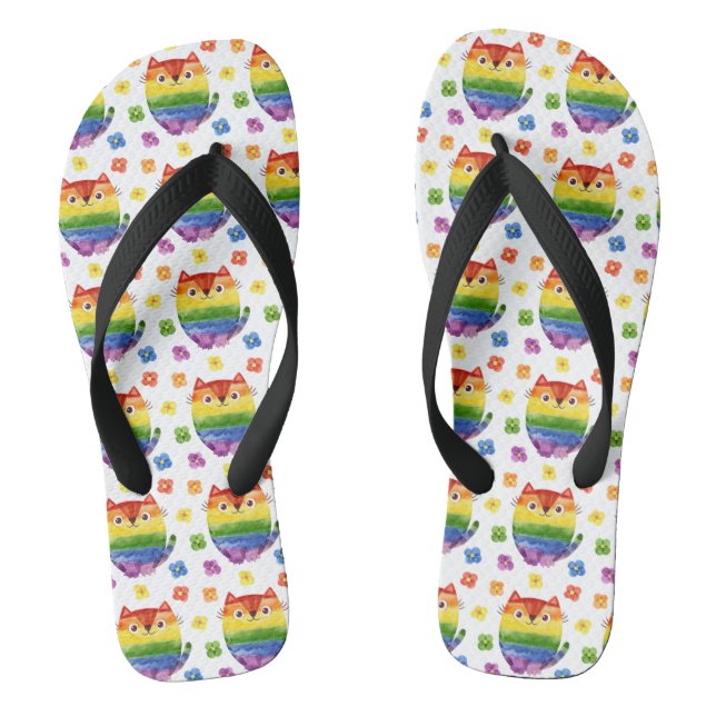 Pride Cat Flip Flops (Footbed)