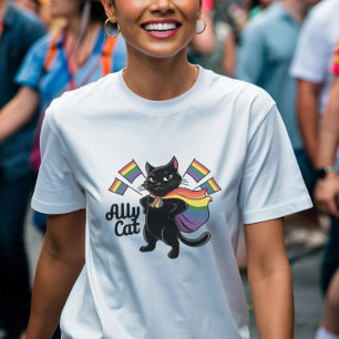Pride Cat - LGBTQIA2S+ Ally Cat Design  T-Shirt