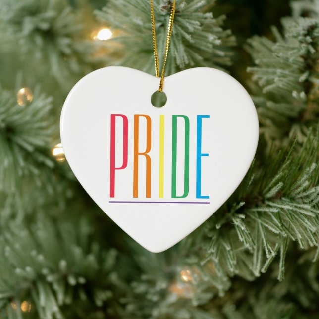 PRIDE Ceramic Heart Ornament (Tree)