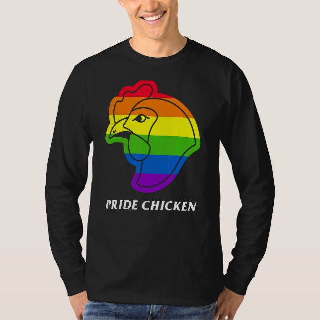 Pride Chicken  Lgbt Pun Fried Rainbow Flag Buffalo T-Shirt (Front)
