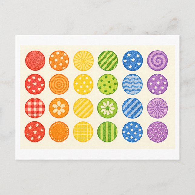 Pride Circle Rainbow Collage Postcard (Front)
