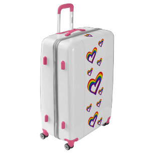Pride Colorful LGBT Flag Colors Rainbow Hearts Luggage