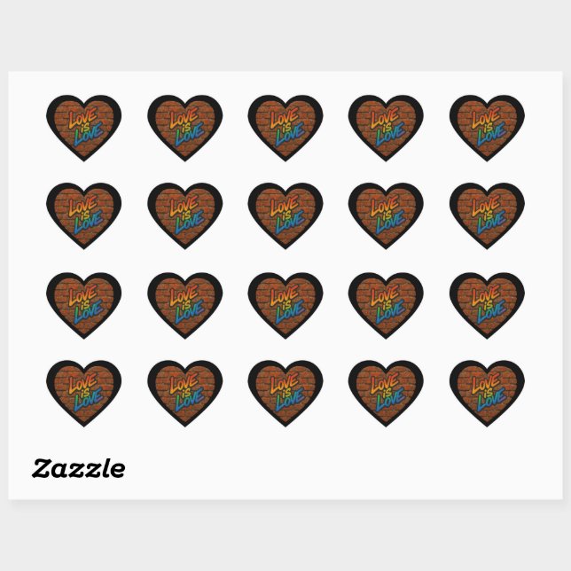 Pride Colorful Love is Love Heart Sticker Set (Sheet)