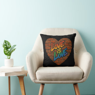 Pride Colorful Love is Love Throw Pillow