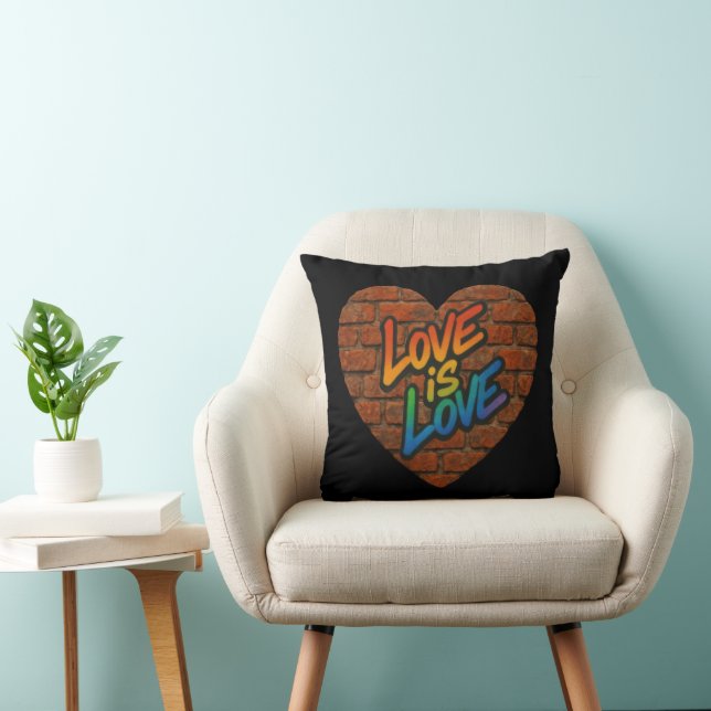 Pride Colorful Love is Love Throw Pillow (Chair)