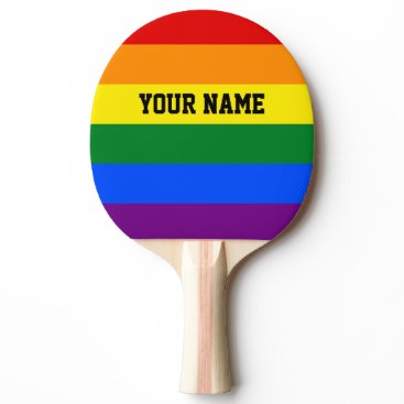 Pride Colorful Rainbow Custom Text Ping Pong Paddle