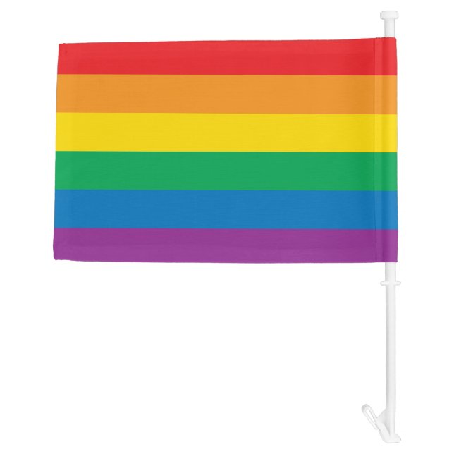 Pride | Colorful Rainbow Design Car Flag (Back)
