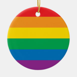 Pride Colorful Rainbow Design Ceramic Ornament