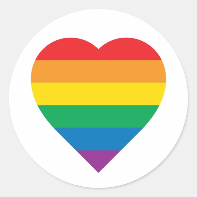 Pride | Colorful Rainbow Design Classic Round Sticker (Front)