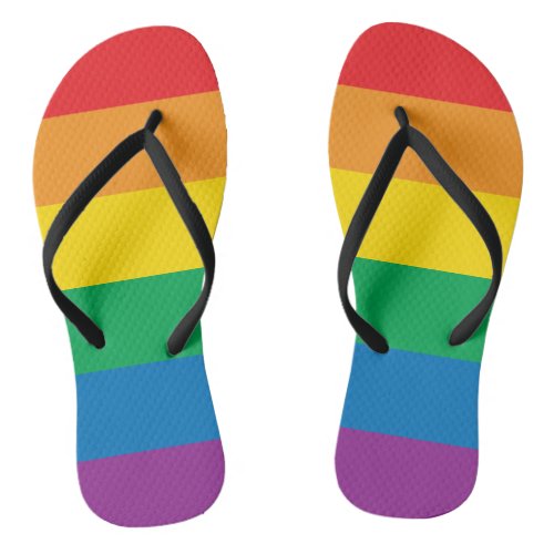 Pride  Colorful Rainbow Design Flip Flops