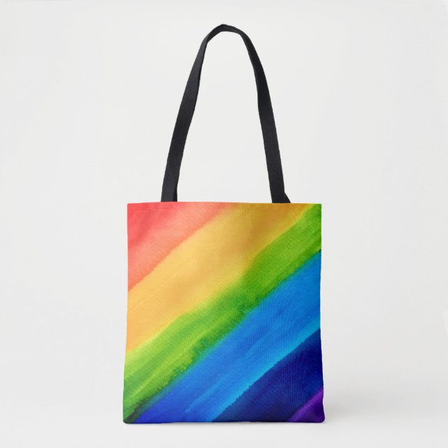 Pride Colorful Rainbow Tote Bag (Front)