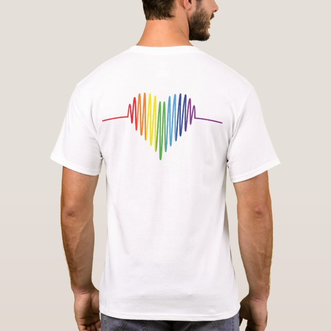 Pride Colors, Heart Beating Graph T-Shirt (Back)