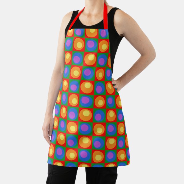 Pride Colors Squares Dots Patterned Apron (Insitu)