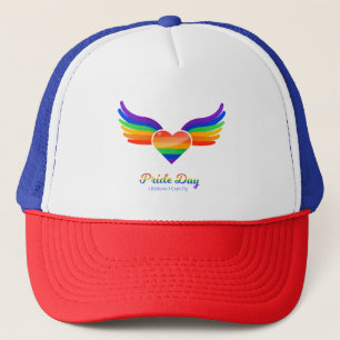 Pride day Heart Wing I Believe I Can Fly Trucker Hat