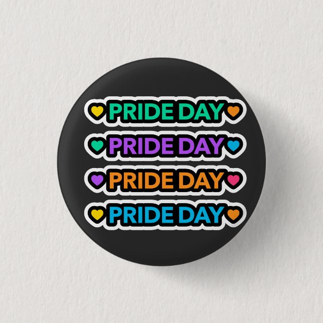 Pride day. LGBT+Pride. Rainbow heart.      Button (Front)