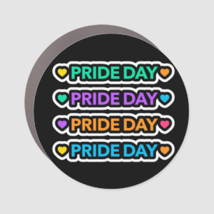 Pride day. LGBT+Pride. Rainbow heart.     Car Magn Magnet